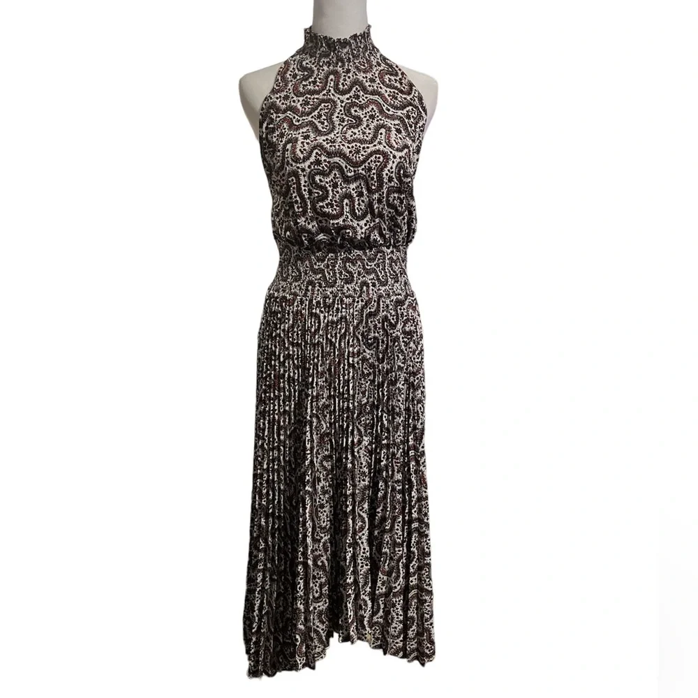 A.L.C. x Barney’s Renzo Paisley Pleated Dress - Picture 3 of 17
